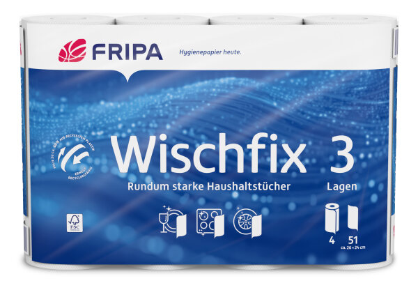 Küchenrolle Fripa Wischfix 3 lagig 51 Blatt Zellstoff