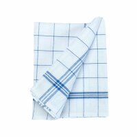 Geschirrtuch Baumwolle blau weiß 50 × 70 cm...