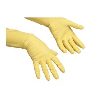 Gummihandschuh gelb baumwollbeflockt Gr. L