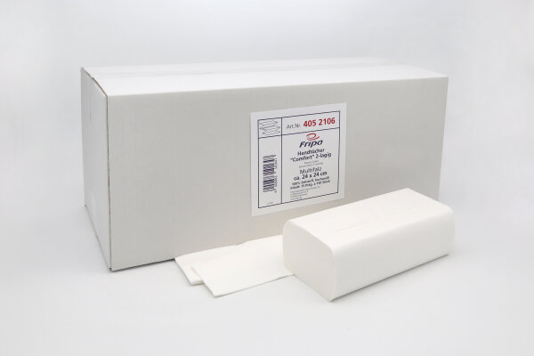 Fripa Papierhandtücher Multifalz Comfort 2 lagig hochweiß Zellstoff 24 x 24 cm 2250 Blatt