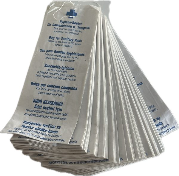 Fripa Hygienebeutel mit Seitenfalte aus Recyclingpapier (110×60×290mm) 1000 Stück
