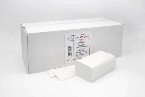 Fripa Papierhandtücher Multifalz Comfort 2 lagig Zellstoff 20,3 x 24cm 2250 Blatt