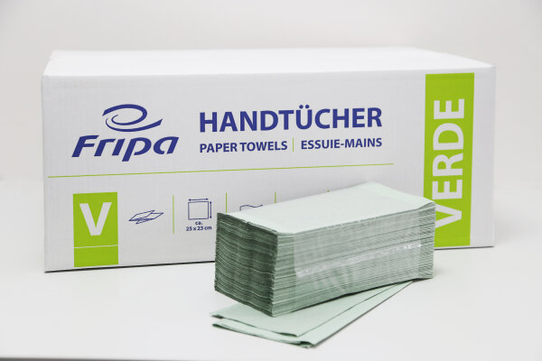 Falthandtücher Fripa VERDE V-Falz 1 lagig 25 x 23cm 5000 Blatt Recycling