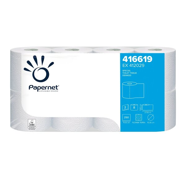 Papernet Toilettenpapier 2 lagig weiß 64 x 250 Blatt Recycling