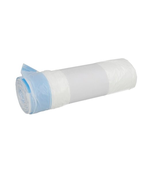 DEISS 56004 Zugband-Müllbeutel 30 Liter weiß (500x600+50mmx15 µ) extra stark