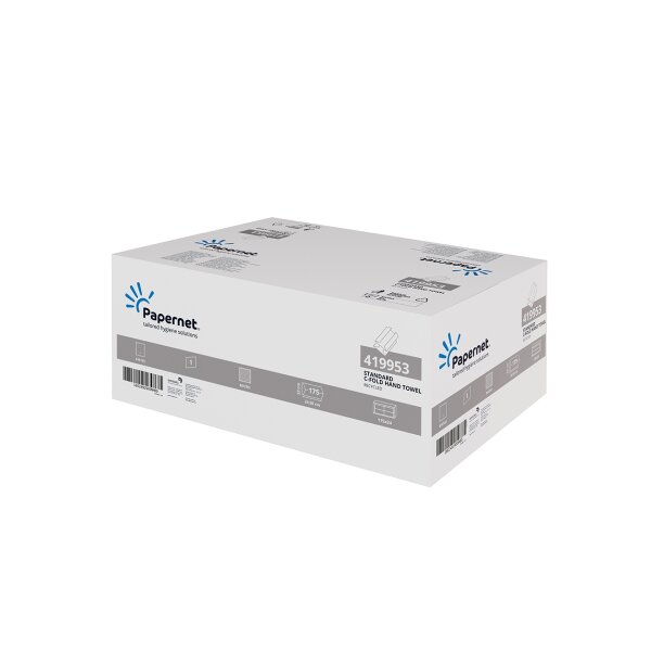 Papernet Falthandtücher C-Falz natur 1 lagig 24,5 x 33 cm 4200 Blatt Recycling